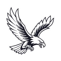 Obraz premium Eagle Silhouette vector Logo Illustration. Eagle Head vector art illustration. black eagle logo , icon design.