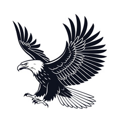 Obraz premium Eagle Silhouette vector Logo Illustration. Eagle Head vector art illustration. black eagle logo , icon design.