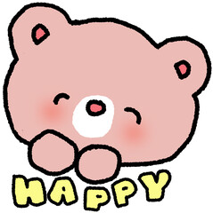 곰돌이 해피 텍스트 이모티콘 스티커