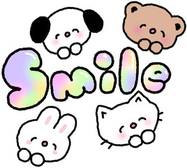 스마일 이모티콘 동물 캐릭터 스티커