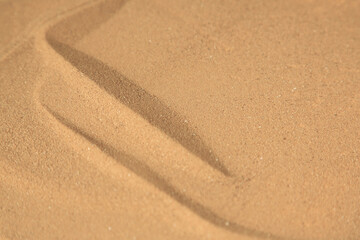 sand  .natural background top view. copy space. shadow on the background for cosmetic perfume fashion natural product