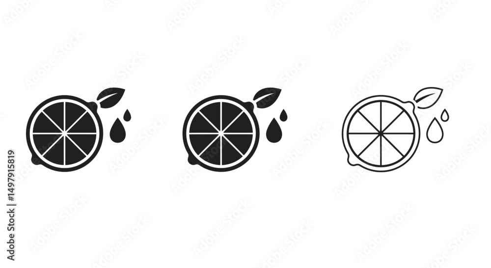 Poster drink icon set in thin line. vector illustrations for web