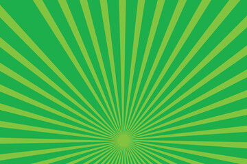 Abstract green glowing radial lines retro background