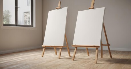 Sturdy easel base and legs, large blank canvas ready ,  support,  artwork