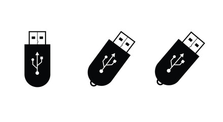 Usb icon set. Flash disk icon, vector illustration