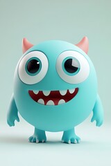 A funny pink pig cartoon character with big ears and a happy expression, resembling a cute monster or alien, as a 3D vector illustration for money savings