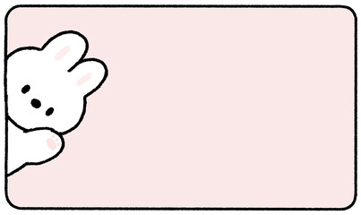 인사하는 토끼 일러스트 메모 프레임   © titi.drawing