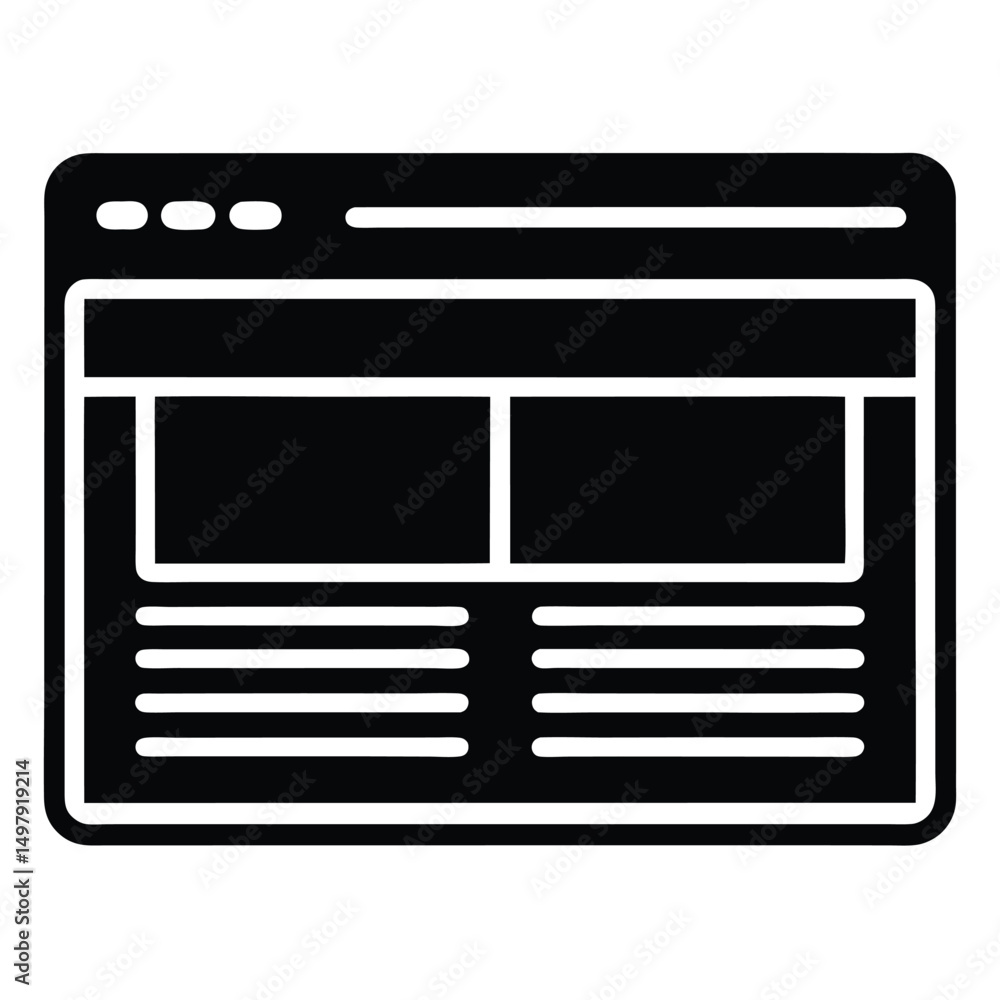 Poster web designer element isolated website mobile design on white background