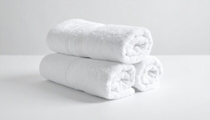 white towels on a white background