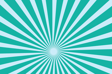 Sunburst light background with sun turquoise ray.