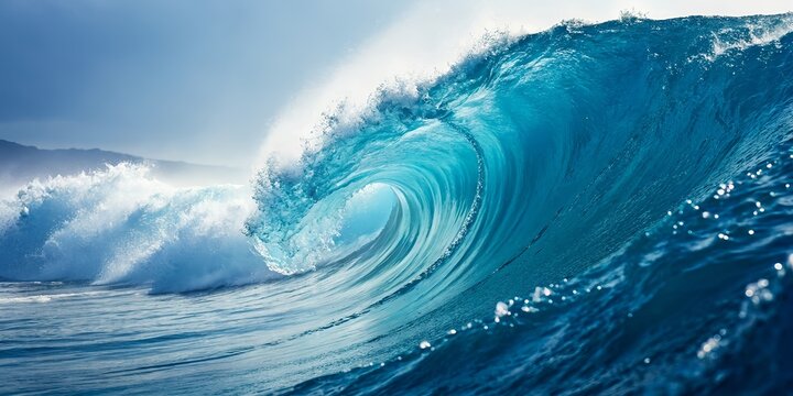 Majestic ocean wave crashing power nature beauty