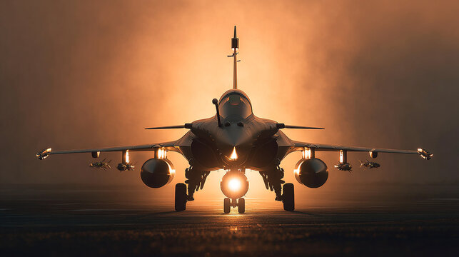 Rafale fighter jet military aircraft airplane airforce aviation defense weapon technology power sunset light