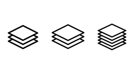 Layers icon set. Vector layers icon. Canvas icon