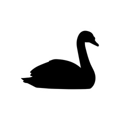 Tundra swan silhouette vector flat illustration design.
