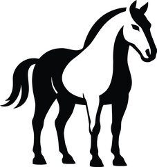 Elegant Horse Vector in Motion, Graceful Horse Silhouette