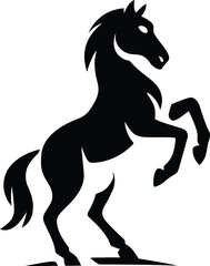 Dynamic Horse Illustration in Motion, Galloping Horse Vector Silhouette