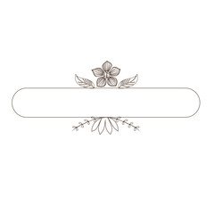 Obraz premium Name bar or title name with leaf and floral shape Vector