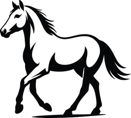 Galloping Horse Silhouette Design, Stylish Horse in Motion