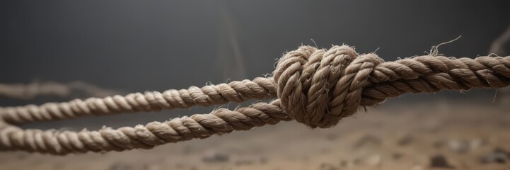 Frayed rope, stretched taut, nearing breaking point ,  endurance,  fabric, rope