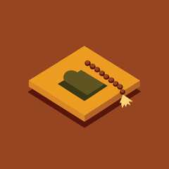  vector art of islamic prayer mat and tasbeeh 