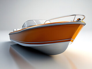 Elegant White Motor Boat Floating on Tranquil Blue Waters