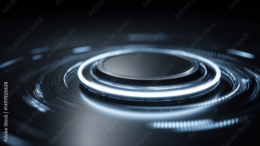 Poster futuristic technology interface circular button