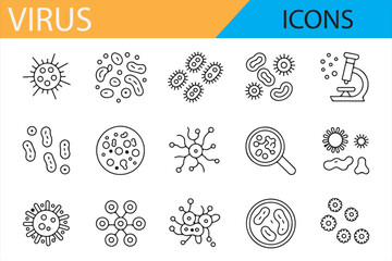 Virus and Bacteria Icons for Medical Research