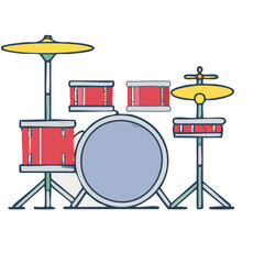 vector illustration of drum kit