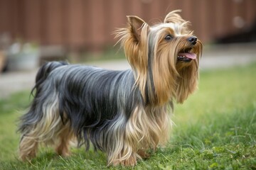 Stunning Silky Terrier Dog, Adorable Pet, Long Hair, Canine Friend