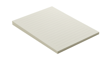 A fresh lined notepad inviting reflection dreams and to do s on its crisp pages a clean on transparent background