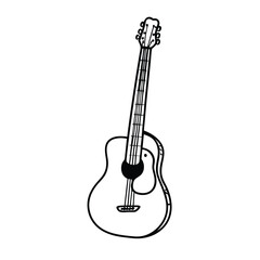 Fototapeta premium Guitars vector art illustration. Vector guitars on white background. Symbols of classic electric guitars for a store or music application. Electric and acoustic, bass, music instrument. 