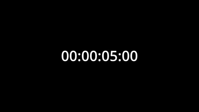 animation of 1 minute 60 second counter timer, simple digital stopwatch clock time with dark black background.