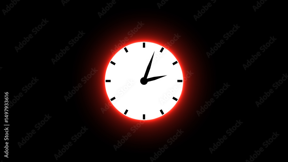 Poster a glowing clock illuminated against a dark background showing two oclock emphasizing time concepts a