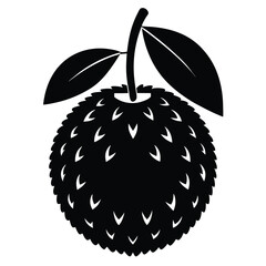 silhouette lychee on white background