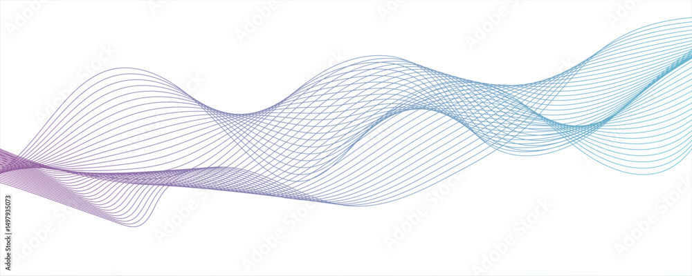 Poster white wave curve lines banner background design. abstract soft wave lines dynamic flowing blue light