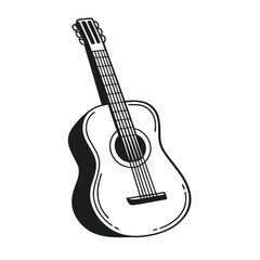 Obraz premium Guitars vector art illustration. Vector guitars on white background. Symbols of classic electric guitars for a store or music application. Electric and acoustic, bass, music instrument. 