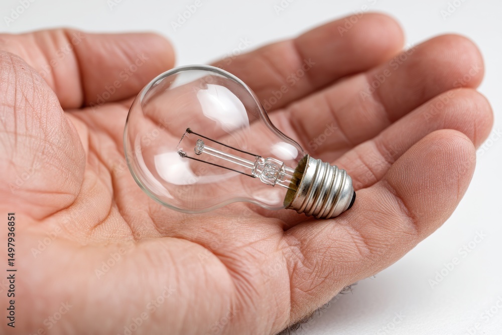 Poster a concept of innovation and idea generation is shown with a lightbulb in hand, symbolizing creativit