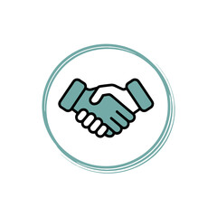 Handshake icon, Business agreement handshake icon, friendship, partnership, relation, cooperation, contract deal sign