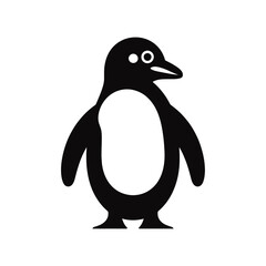 Naklejka premium Penguin silhouette in black vector art design