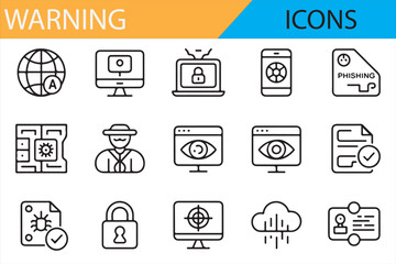 Black and White Warning Icons Pack