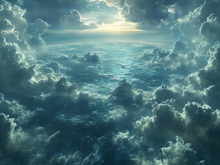 Endless Blue Sea with Gentle Waves and a Serene Atmosphere