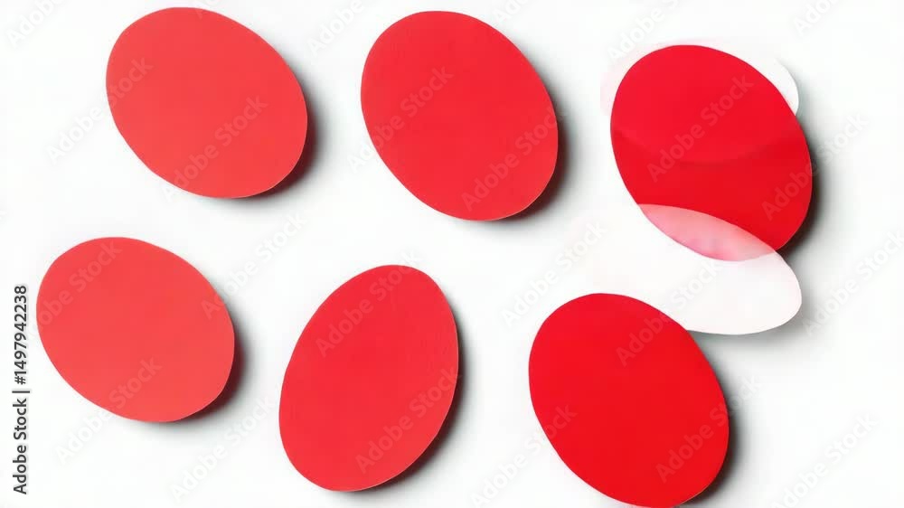 Poster a group of red circles arranged on a white background