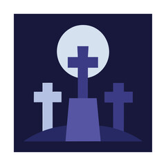 Obraz premium cross shaped tombs in moonlight.eps