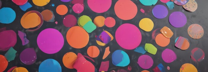 Vibrant round & square stickers, diverse textures , matte, marketing materials