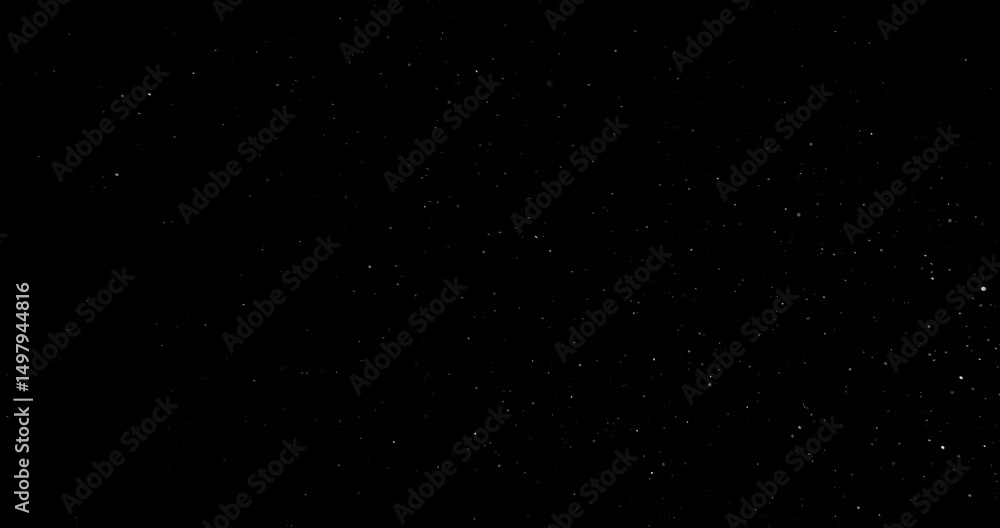 Sticker natural organic dust particles floating on black background. dynamic dust particles randomly float i