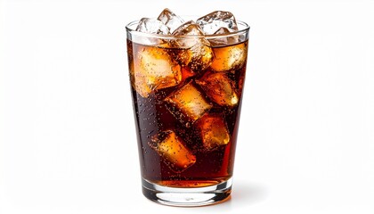 glass of cola with ice