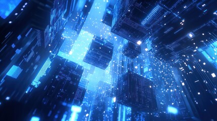 Fototapeta premium Digital Metropolis: A Futuristic Cyberpunk Cityscape