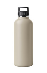Stainless steel water bottle with black cap