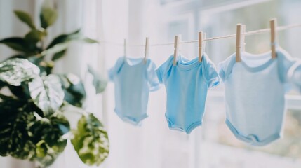 Baby Clothes Drying Near Window.