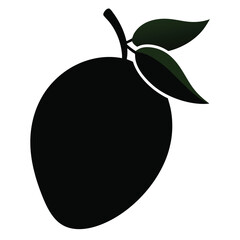 silhouette mango on white background